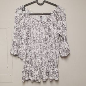 Light grey patterned blouse